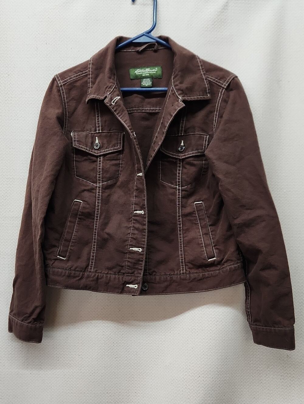 Eddie Bauer Women's Dark Brown Cotton Button Jacket